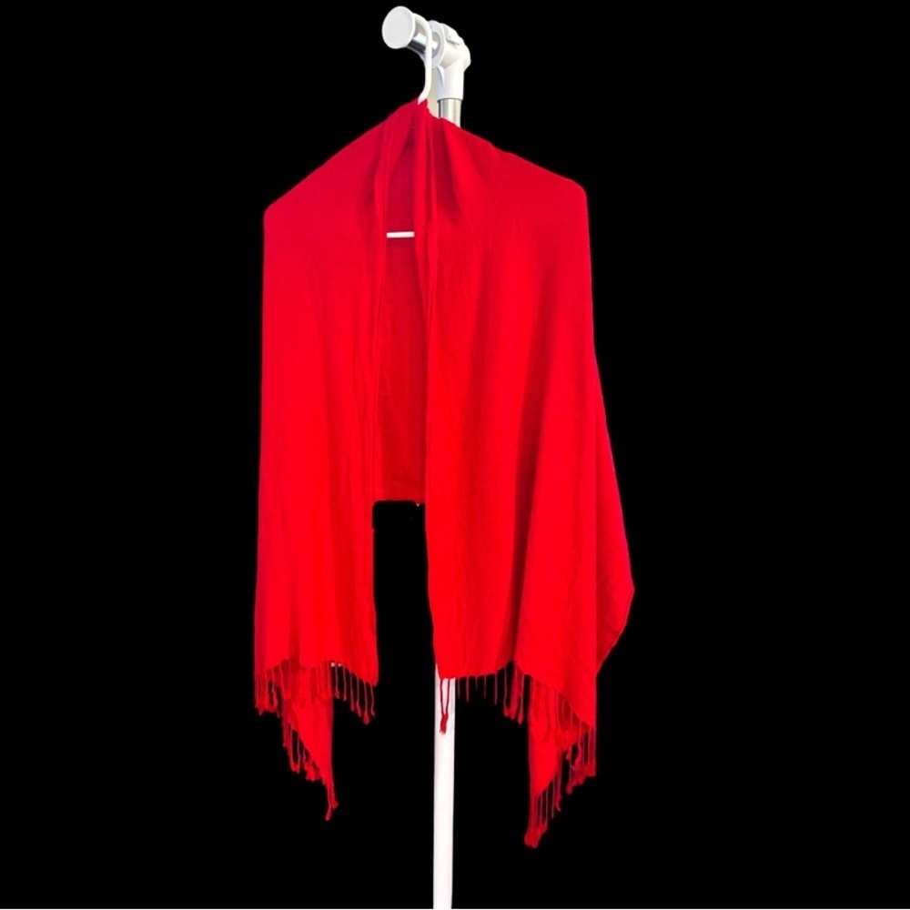 Unbranded Red Shawl/ Scarf/ Wrap with Fringe